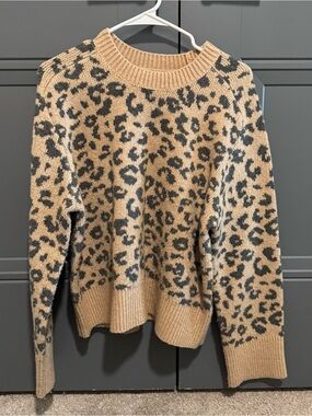 Abercrombie & Fitch Leopard Print Crew Neck Sweater